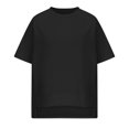 thumbnail image 5 of Cethrio Kids Girls T Shirts, Solid Color Casual Short Sleeve Loose Summer Tops Black Size 3-4 T, 5 of 6