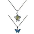 thumbnail image 1 of 2pcs De Forma Animal Collar De Humor Con Tema De Tortuga Mariposa Cambio De Cadena de material acero Inoxidable 50cm Fernando Collar de cambio de humor, 1 of 8