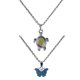 thumbnail image 1 of 2pcs de Forma Animal Collar de Humor con Tema de Tortuga Mariposa Cambio de Cadena de material acero Inoxidable 50cm, 1 of 9