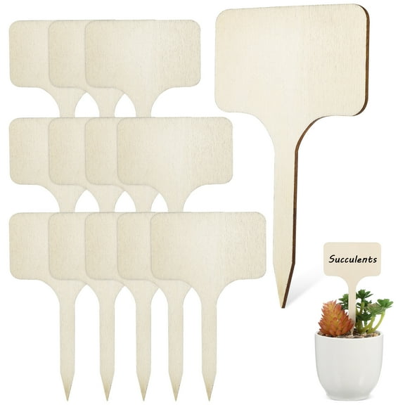 50 Pcs Plant Labels Plant Signs Wooden Plant Markers Plant Tags Seed Markers Sticks Wooden Garden Tags