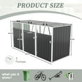 thumbnail image 3 of YIYADO Outdoor Trash Can Storage Shed, 3 Trash Cans Outdoor Trash Can Storage Shed, Outdoor Horizontal Storage Cabinet Waterproof, Bike Shed and Outdoor Storage Space, Gray, 3 of 5