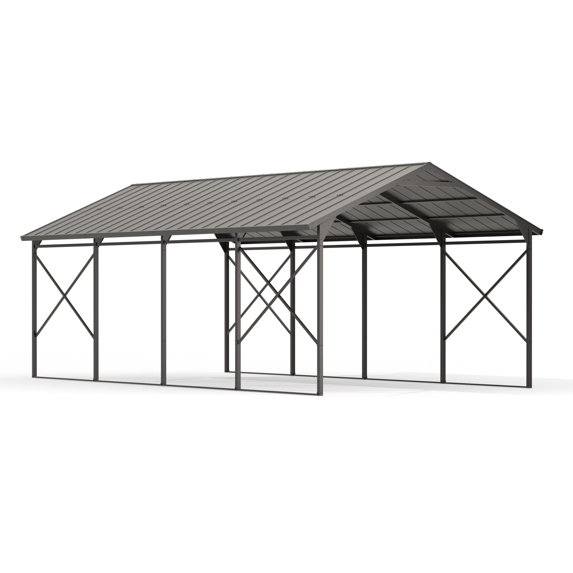 Gotland 12FT x 22FT Heavy Duty Metal Carport, Outdoor Garage Car Shelter with Reinforced Steel Frame, Galvanized Metal Roof, Weather-Resistant Canopy for Cars, Trucks, Boats, and Tractors
