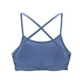 thumbnail image 4 of Xfvqtps Sports Bras for Women Cross Back Spaghetti Straps Backless Solid Color Breathable Yoga Bras Light Blue, 4 of 5