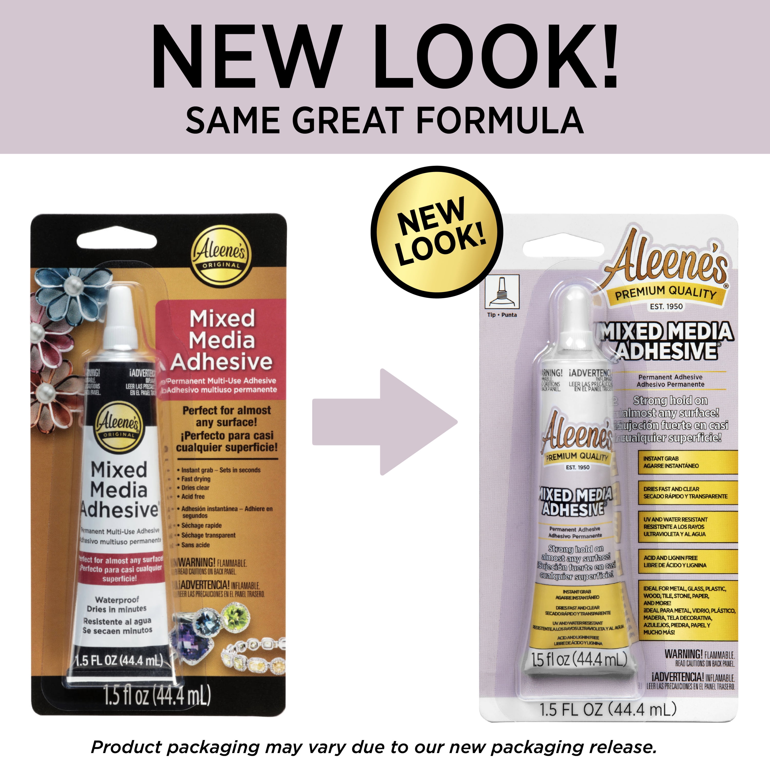 Aleene's Mixed Media Adhesive 1.5 fl oz, Clear, Permanent, Multi-Surface Glue