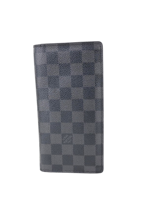 Pre-Owned Louis Vuitton Brazza Damier Graphite Bifold Long Wallet Black