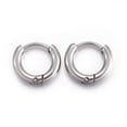 thumbnail image 3 of 100pcs Resistant 202 Stainless Steel Huggie Hoop Earrings Hypoallergenic Earrings with 316 Stainless Steel Pin Stainless Steel color 10 Gauge 11.5x12.7x2.5mm Pin: 1mm, 3 of 3