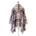 thumbnail image 5 of Mode Femmes Cape Châle à Carreaux Tricot Cardigan Cape, 5 of 5