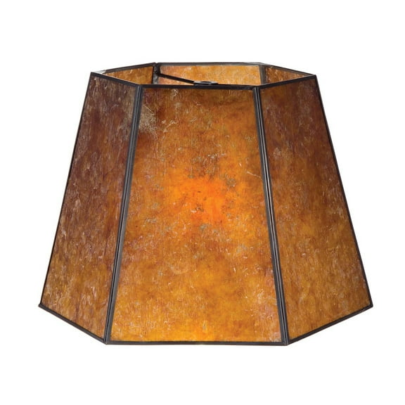 B&P Lamp® Hexagon Mica Shade, 9"(T) X 14"(B) X 10"(H)), 1/2" Recess Washer Fitter