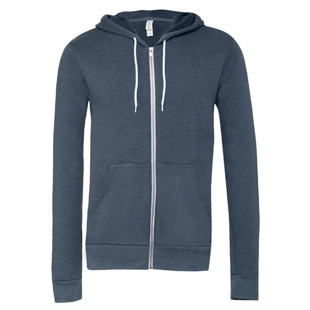 Canvas - Sudadera con cremallera y capucha Felpa Polialgodón Unisex adulto (Marino Jaspeado)
