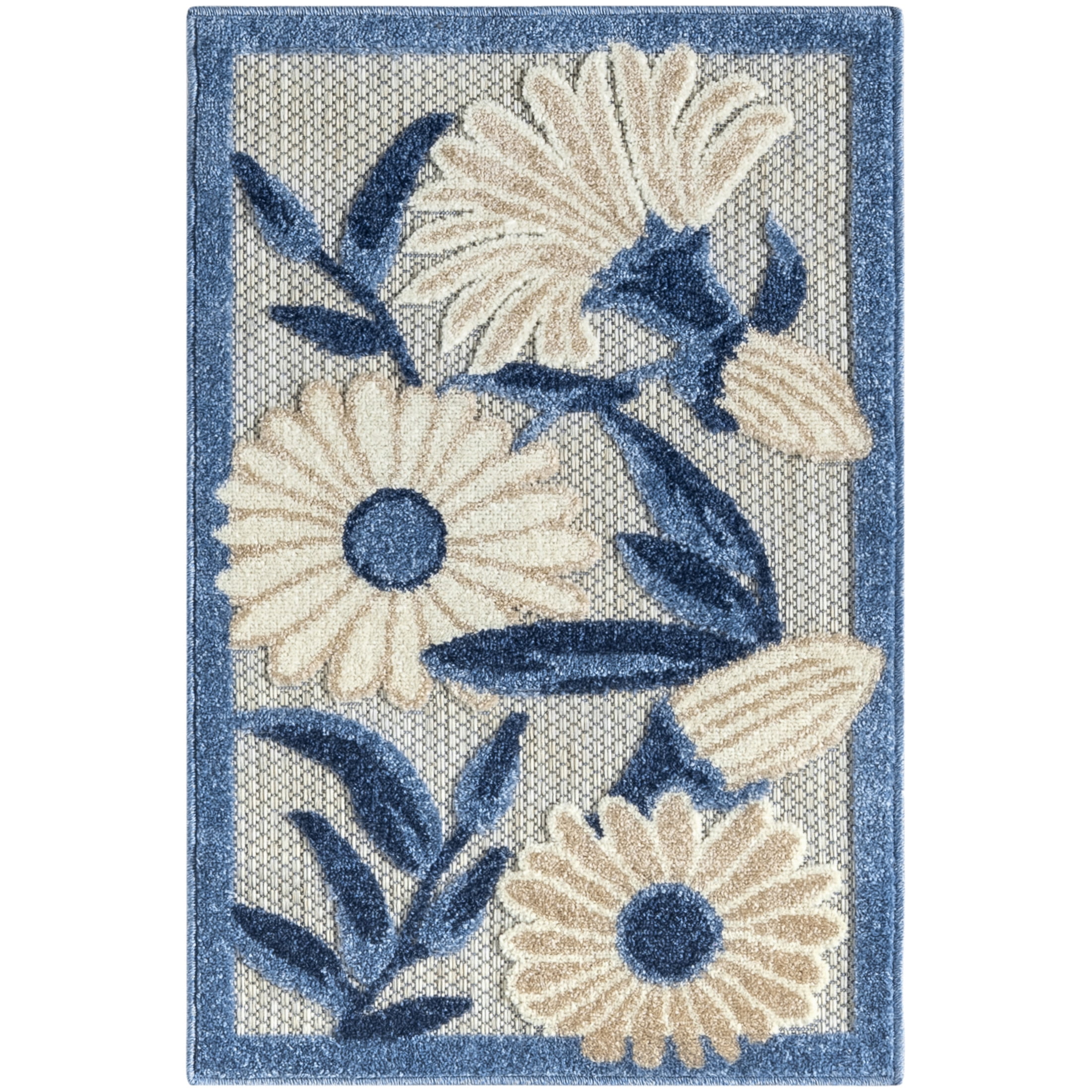 Nourison Aloha 2' x 3' Blue Grey Outdoor Rug