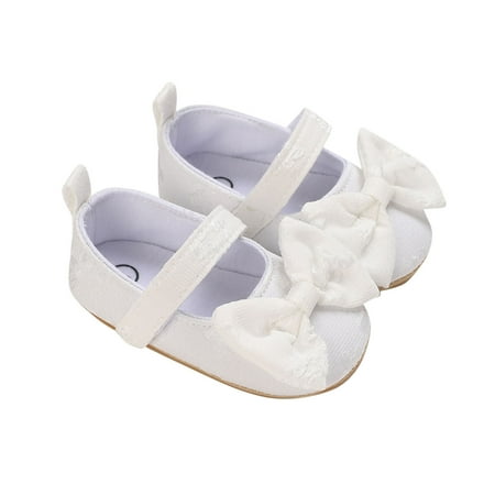 Meresysid Toddler Kids Infant Newborn Baby Summer Sandals Outside Wear Non-slip Breathable Sandals Sweet Soft Soled Cloth Shoes White