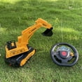 thumbnail image 2 of SIYTUAU 2 Channel Remote Control Excavator Toy With Lights Yellow Abs Plastic Large Construction Vehicle For Boys Engineering Toy Gift Engineering Car, 2 of 9