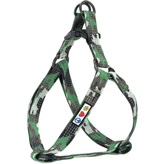 Pawtitas Reflective Dog Harness - Camo Green - Small (S) - Step in Dog Harness Training