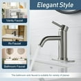 thumbnail image 3 of Xwlshop Brushed Nickel Bathroom Faucet, Single Handle One Hole Sink Faucet with 3-Hole Deck Plate, Stainless Steel for Vanity, 3 of 5