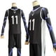 thumbnail image 4 of Peluca de disfraz de anime Blue Lock, Reo Nagi Mikage, camiseta negra, uniforme de entrenamiento deportivo de fútbol, red rosa sintética, 4 of 5