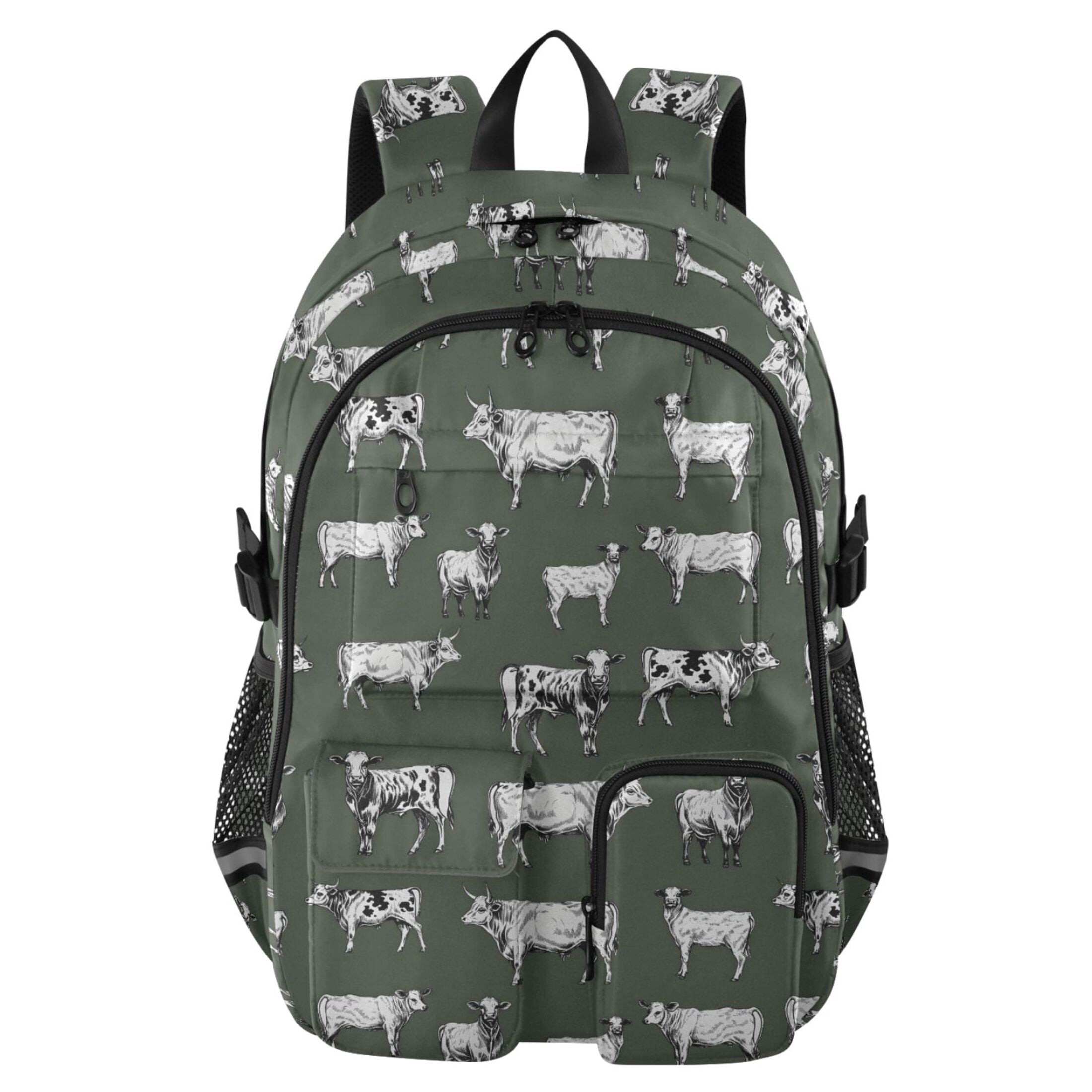 ALAZA Vintage Cows Print Student Backpack School Bookbag Large Laptop Daypack Travel Bag