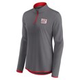 thumbnail image 2 of Women's Fanatics  Gray New York Giants Corner Long Sleeve 1/4 Zip Top, 2 of 3