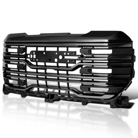Spec-D Tuning Glossy Black AT4 style Front Hood Grille Compatible with 2022-2025 GMC Sierra 1500