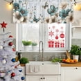 thumbnail image 5 of 2 Pack Valances for Window, Teal Tulip Butterfly Short Curtains for Kitchen Bedroom Living Room, Beige Turquoise Floral Blue Coastal Rod Pocket Small Window Treatment Valance Drapes 54 x 18 Inch, 5 of 8