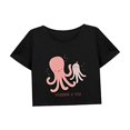 thumbnail image 4 of Top corto suelto Yuyangstore para mujer ropa deportiva verano camisa cuello redondo, 4 of 7