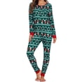 thumbnail image 3 of Pijama sexy de Navidad 2024 para mujer, otoño, bonito estampado, sudadera con capucha de manga larga, pijama con solapa en el trasero y botones, 3 of 4