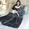 thumbnail image 2 of Catalonia Wearable TV Blanket with Sleeves Arms Warm Micro Plush Sherpa Fleece for Adult Large Wrap Throw Robe 72 x 55”, 2 of 6