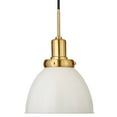 thumbnail image 4 of Evelyn&Zoe Madison 12" Wide Pendant with Metal Shade in Pearled White/Brass/Pearled White, 4 of 5