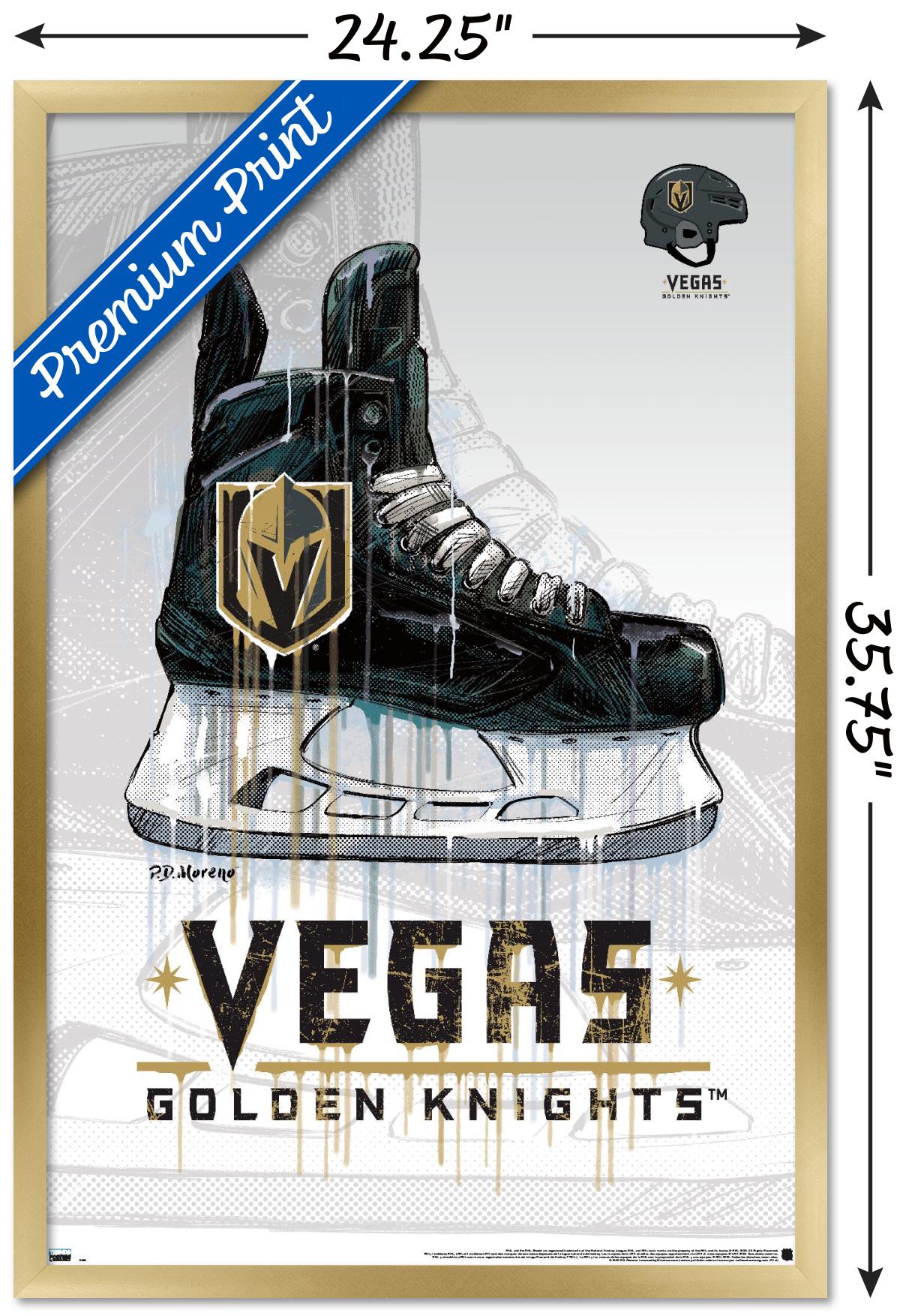 NHL Vegas Golden Knights - Drip Skate 20 Wall Poster, 22.375" x 34", Framed