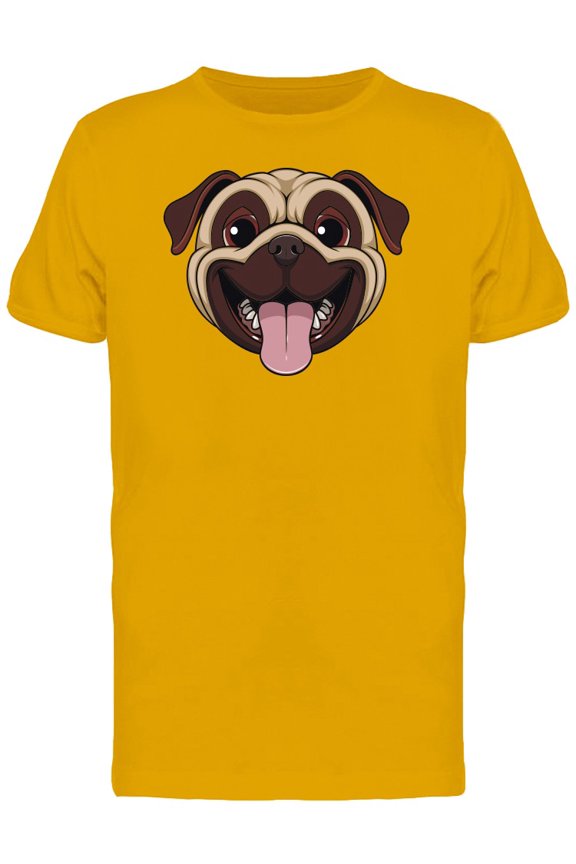 Funny Pug Dog Head Tee Men's -Image by Shutterstock