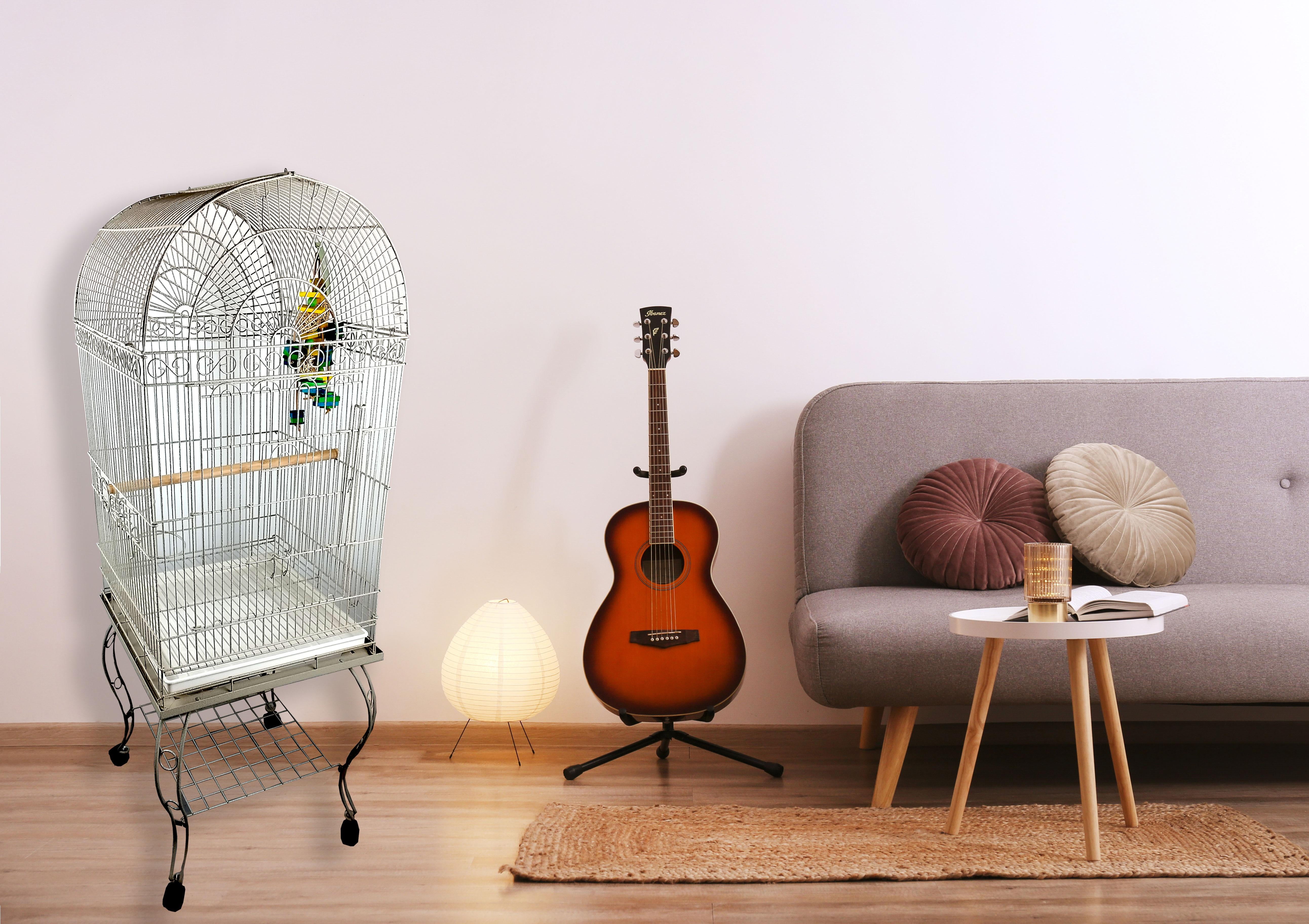 A&E Cage Co Dome Top Bird Cage - Platinum