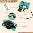 thumbnail image 3 of FORMRS Women Crossbody Purse with Chain Strap Vegan Leather Shoulder Handbag, Green Cat, 3 of 7