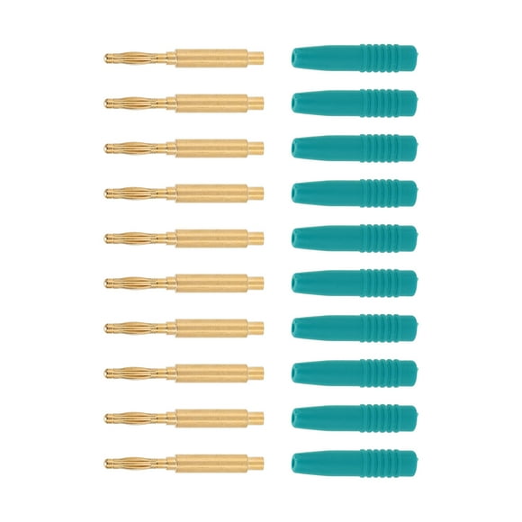 Conectores tipo banana de seguridad aislados, 10 piezas de conectores tipo banana, conector macho dorado, conector tipo banana de metal para probar una solución innovadora