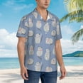 thumbnail image 5 of Goofa Cute Fat Cat Hawaiian Shirt for Men, Unisex Summer Beach Casual Short Sleeve Button Down Shirts,Aloha Tropical Floral print shirt-XX-Large, 5 of 9
