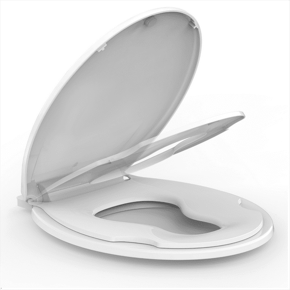 Elongated Toilet Seat with Quick-Release Hinges and Quick-Attach, Toilet Seat with Soft Close, Fits Most Elongated Toilets