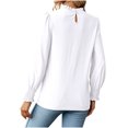 thumbnail image 4 of qolati Women's Dressy Casual Long Sleeve Tops 2023 Ruffle Round Neck Basic Fit T-Shirts Classic Loose Embroidery Work Going Out Shirt, 4 of 4