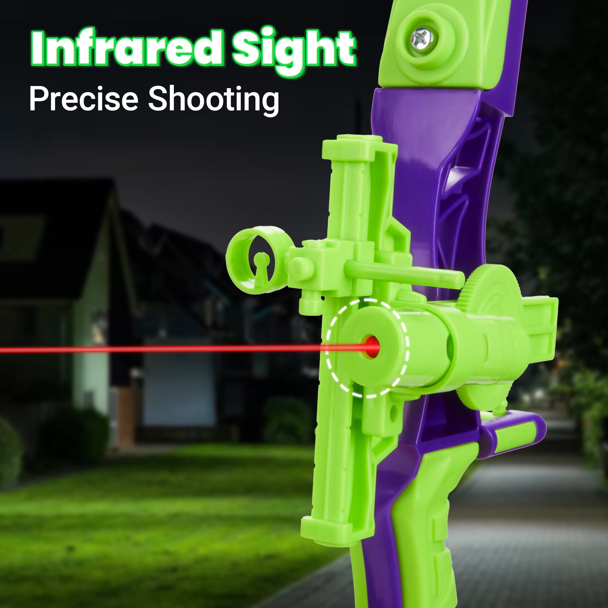 Contixo Bow and Arrow Set for Kids, Archery Toy with Infrared Aiming Assist, Outdoor Games, Green/Blue, 2 Pack