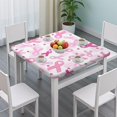 thumbnail image 3 of Pink Breast Cancer Square Fitted Tablecloth with Elastic Edge,Square Table Cover,Washable Elastic Table Cover for Home Kitchen Party Decor 34"x34", 3 of 6