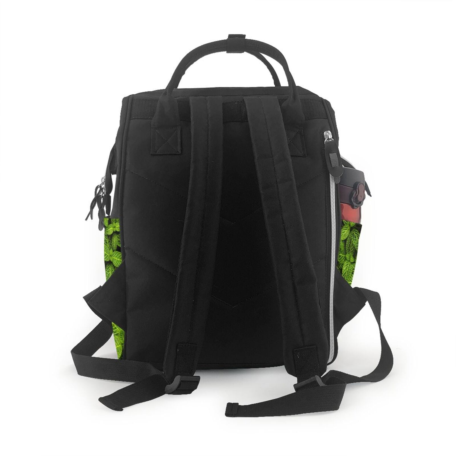 Fuzoiu Tiny Green Fern Leaves Print Diaper Bag Backpack,Baby Essentials Travel Tote,Multi function Waterproof Diaper Bag, Travel Essentials Baby Bag - Unisex