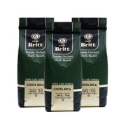 Café Britt® - Costa Rican Dark Roast Coffee (12 oz.) (3-Pack) - Whole Bean, Arabica Coffee, Kosher, Gluten Free, 100% Gourmet & Dark Roast (1 Year Shelf-Life)