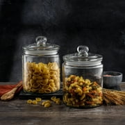 Brightware Glass Storage Jars with Airtight Lids – 63 oz – Set of 2