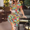 thumbnail image 3 of Disketp Colorful Fish 2 para Vestido de Manga Corta para Mujeres, Vestidos de Verano para Mujeres, Casual y Holgado para la Playa, 3 of 6