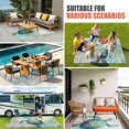 thumbnail image 4 of Teal Sea Turtle Outdoor Rug for Patio/Deck/Porch, Non-Slip Large Area Rug 4 x 6 Ft, Summer Coastal Coral Ocean Linen Texture Indoor Outdoor Rugs Washable Area Rugs, Camping Rug Carpet Runner, 4 of 8