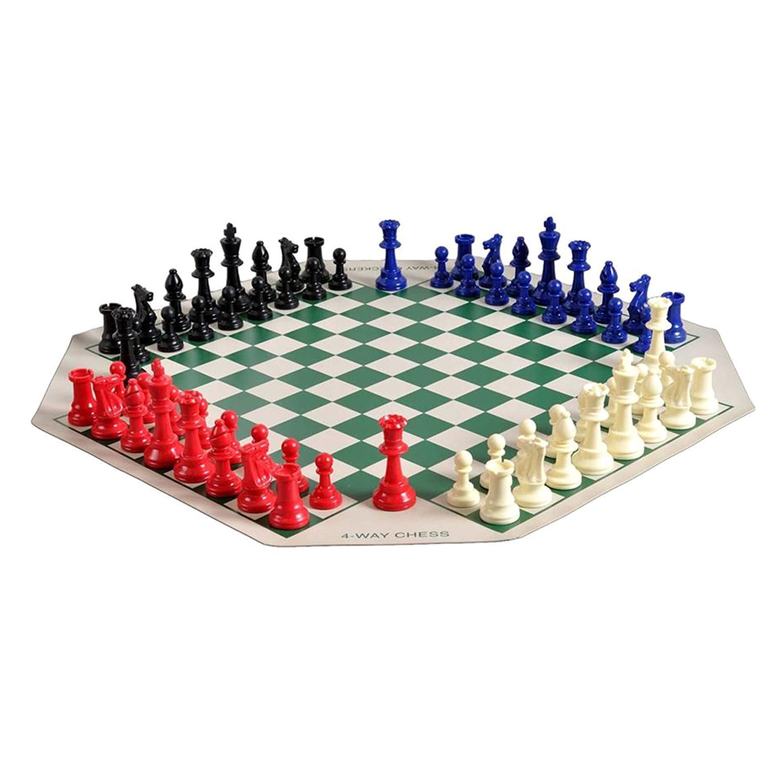 Four Player Chess Board Game Set Soft Folding Chess Board Plastic Medievals Chesses Travel Family Chess Game