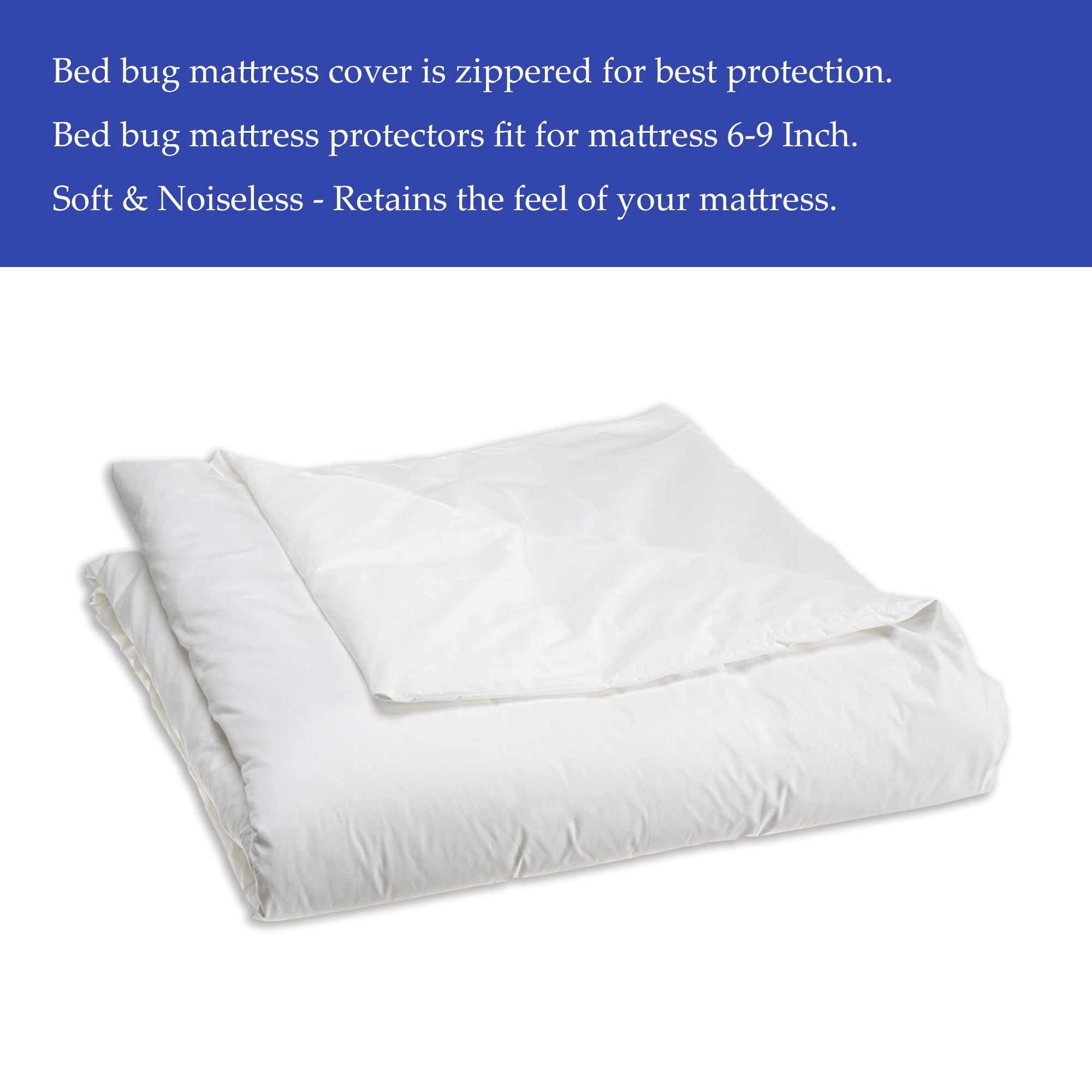 Continental Sleep Mattress or Box Spring Zippered Waterproof, Dust Mite Proof and Bed Bug Proof Breathable Protector Cover, Full Size