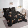 thumbnail image 2 of Castle Fairy Abstract Camo Deer Full Size Bedding Sets 7 Pieces,Jungle Animal Full Size Bed in a Bag,Rust Coffee,Black Reversible, 2 of 7