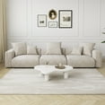 thumbnail image 3 of The Magic Home 3-Seater Modular Convertible Corduroy Sectional Sofa, Beige, 3 of 9