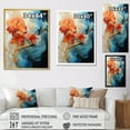 thumbnail image 4 of Designart "Orange Blue Abstract Fractal" Modern Floater Framed Wall Art Living Room, 4 of 7