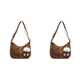 thumbnail image 1 of Bolso Gamuza Con Forma Media para Mujer Correa Ajustable Hobo (caqui), 1 of 6