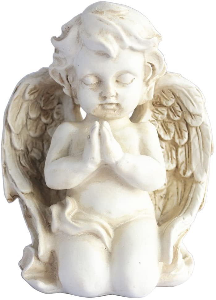 Kneeling Praying Cherub Statue Angel Figurine Home Garden Decor Memorial Statue 