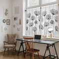 thumbnail image 5 of Black Dandelion Tier Curtains 54 Inch Length, Country Modern Minimalist Flower Cafe Short Curtains for Bathroom Over Sink, Small Kitchen Curtain Light Filtering Tiered Drapes 2 Panels 27.5"Wx54"L, 5 of 8